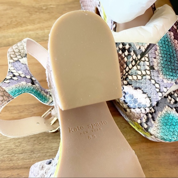 New Kate Spade Grace Snake Platform Sandals - Picture 6 of 7